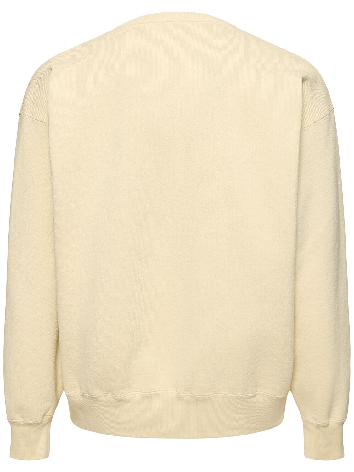 Shop Auralee Cotton Knit Sweatshirt In Light Yellow