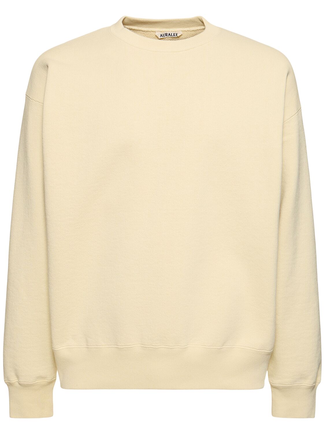 Auralee Cotton Knit Sweatshirt In Yellow