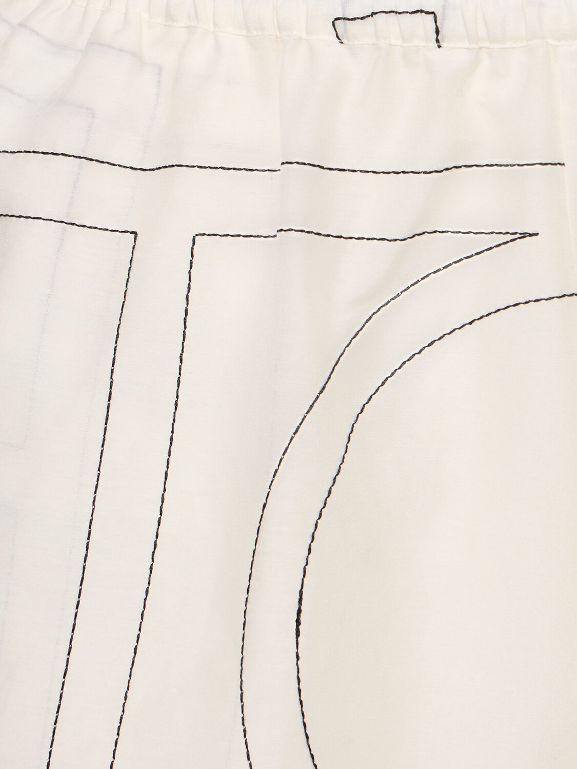 Shop Totême Monogram Cotton Blend Pajama Shorts In White,black