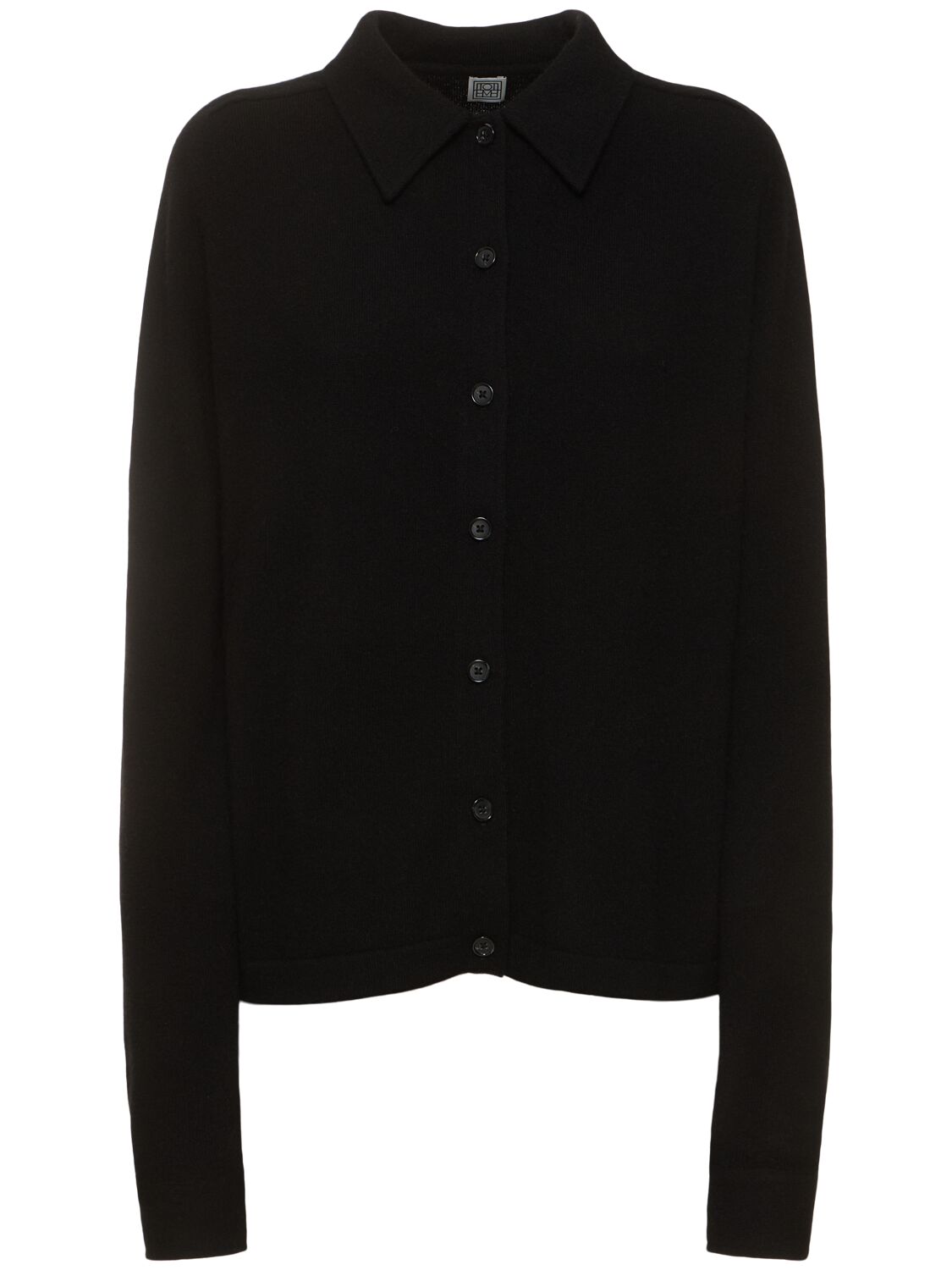 Totême Raglan Sleeve Cashmere Shirt In Black