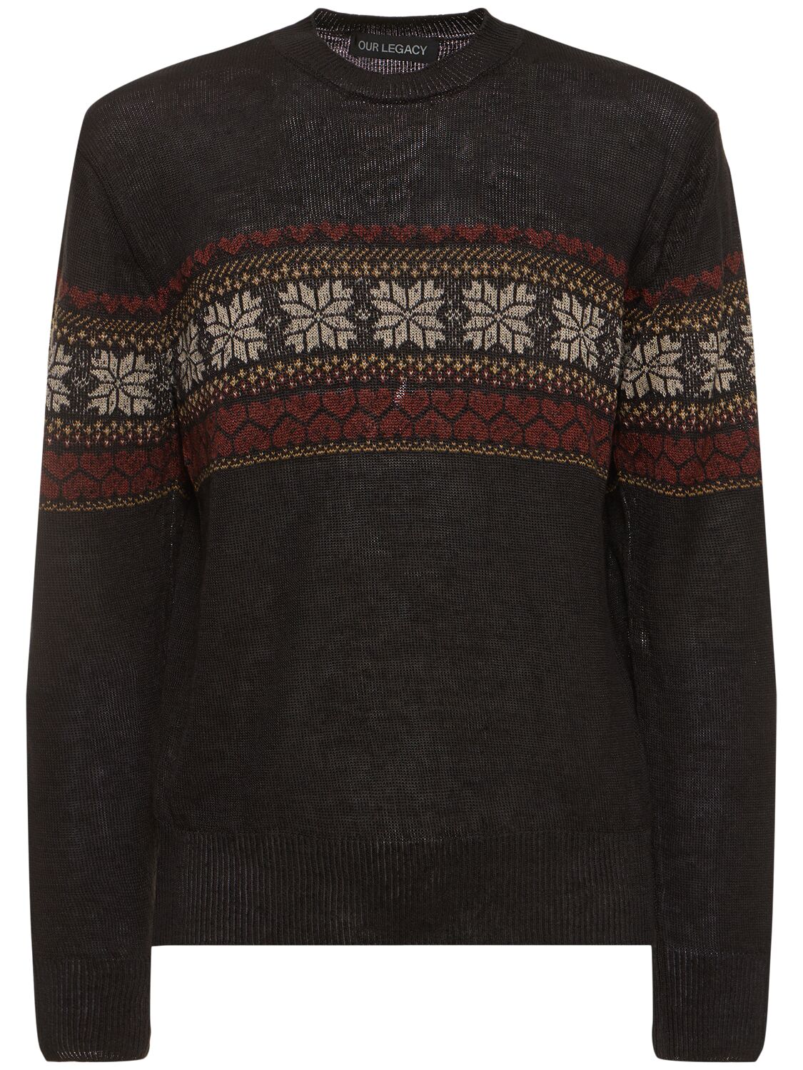 Shop Our Legacy Hemp Knit Crewneck Sweater In Black