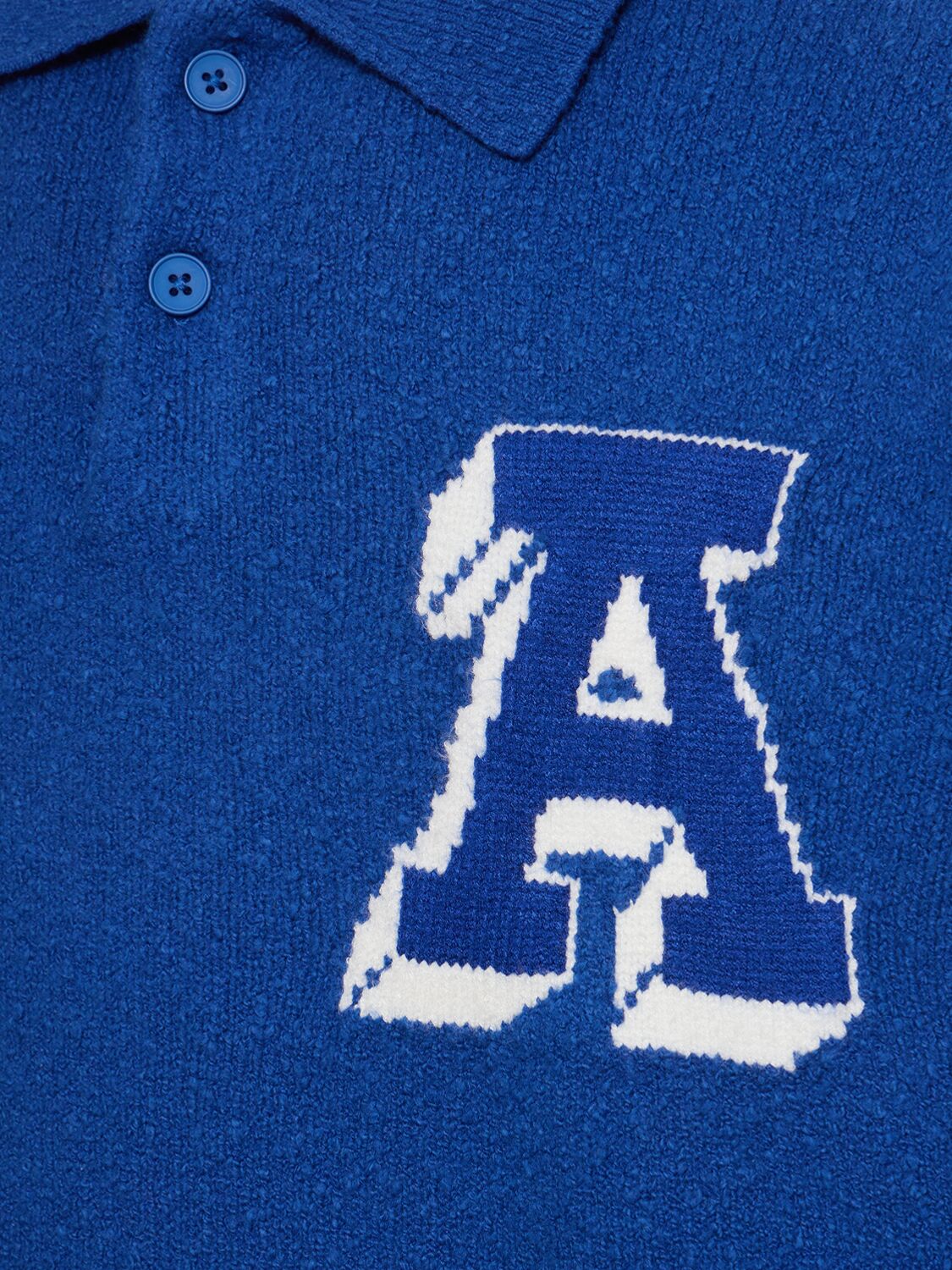 Shop Axel Arigato Team Polo Cotton Blend Sweater In Blue