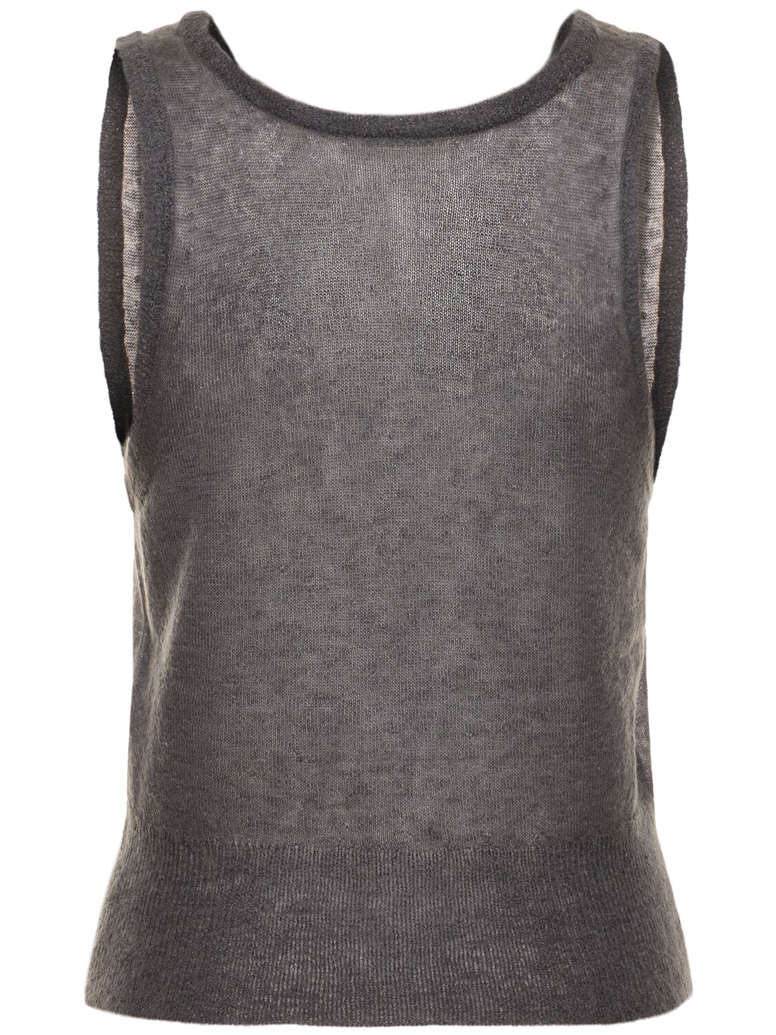 Shop Auralee Mohair & Wool Knit Tank Top In Grey