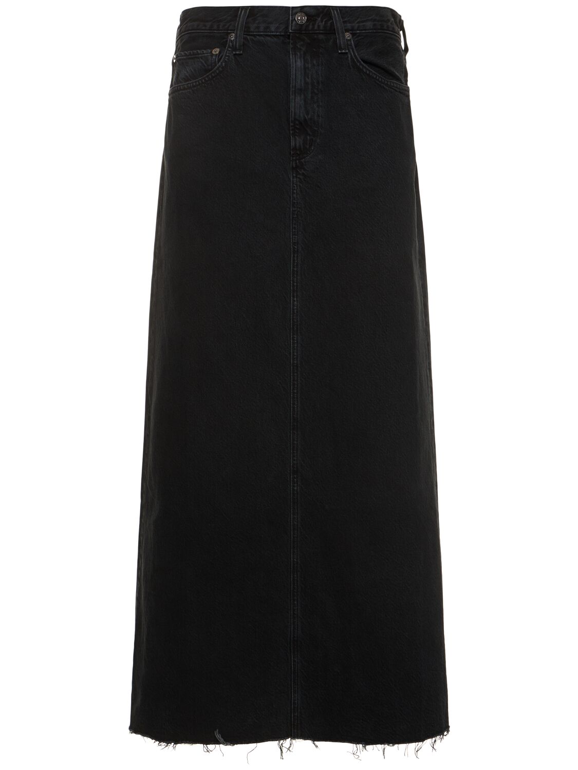 Image of Hilla Cotton Denim Long Skirt
