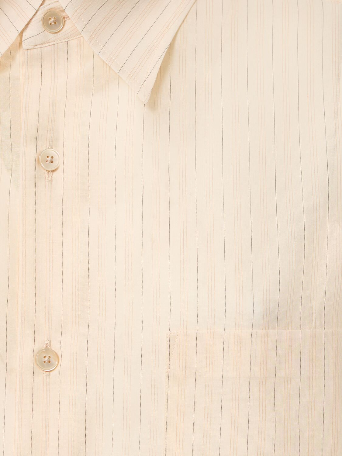 Shop Auralee Striped Organza Cotton Shirt In Beige,multi