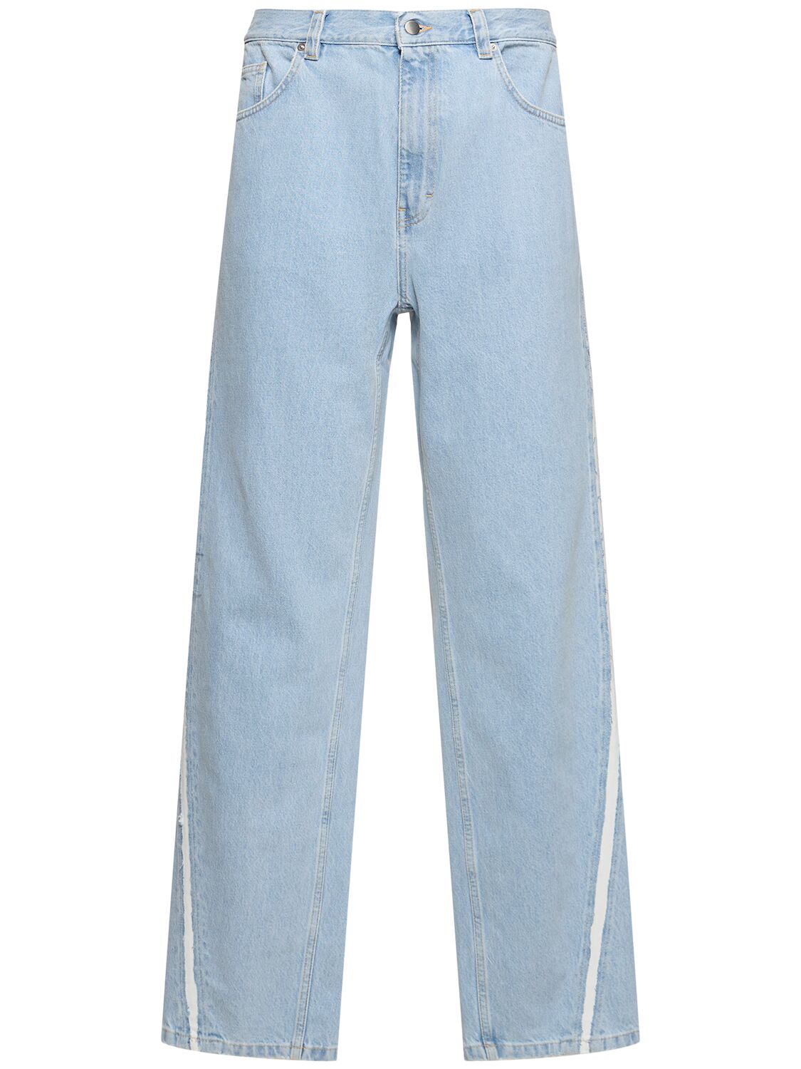 Image of Studio Stripe Cotton Denim Jeans