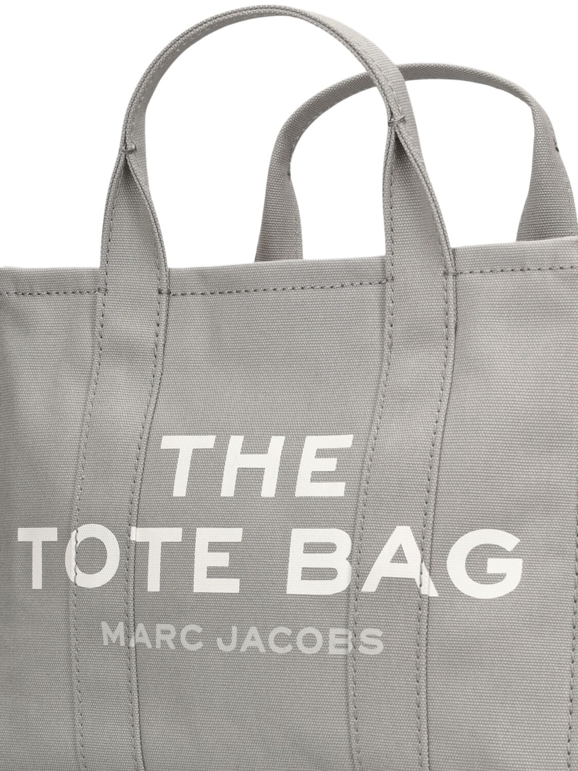 Shop Marc Jacobs The Medium Tote Cotton Bag In Wolf Grey