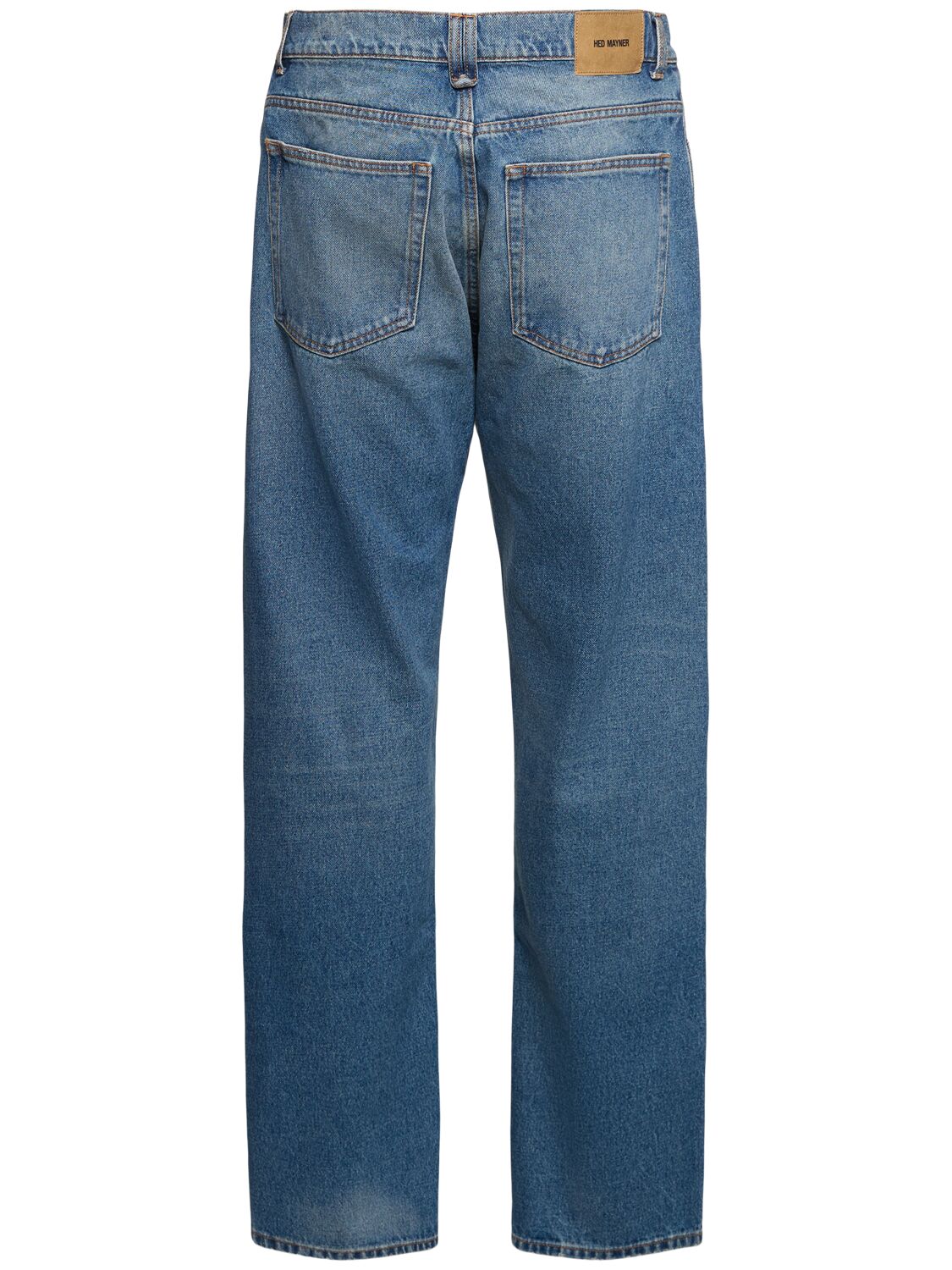 Shop Hed Mayner Cotton Denim Jeans In Blue