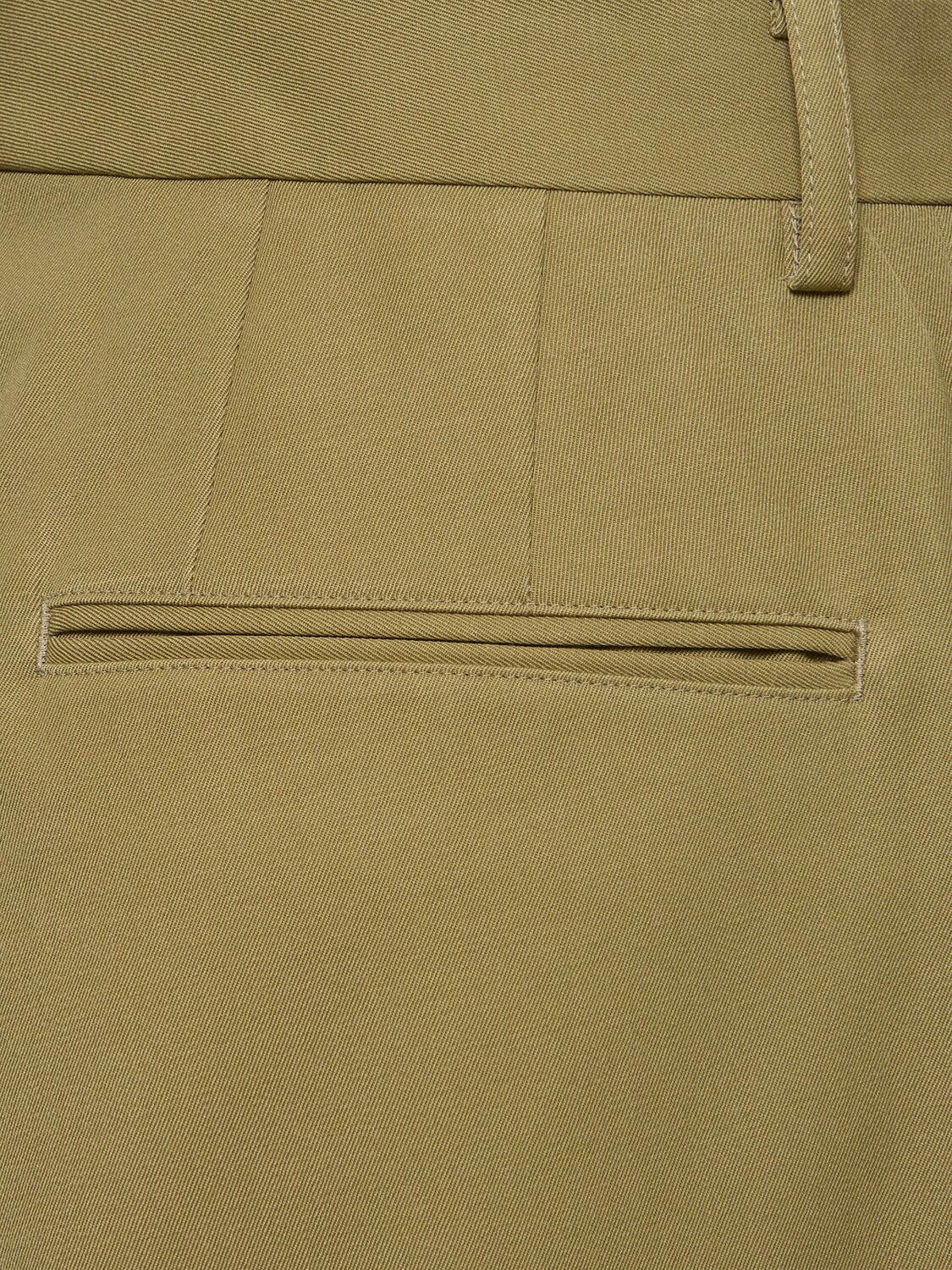 Shop Auralee Light Wool Gabardine Pants In Khaki