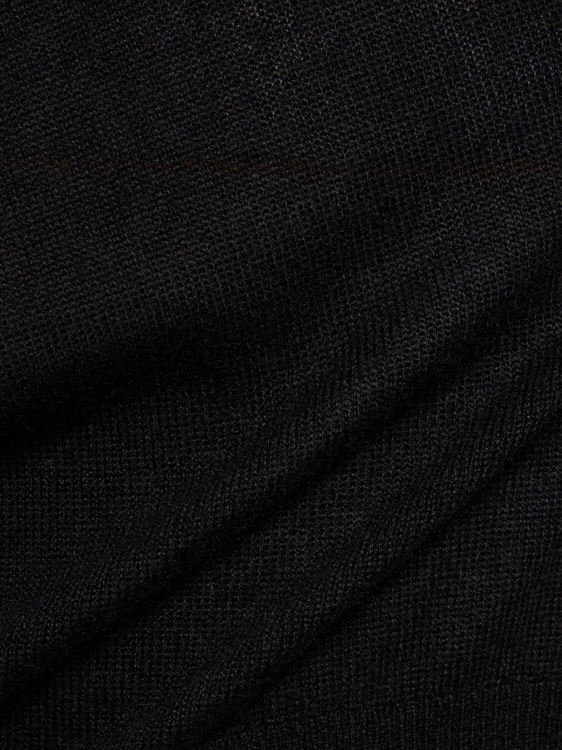 Shop Auralee Silk & Cashmere Knit Polo In Black