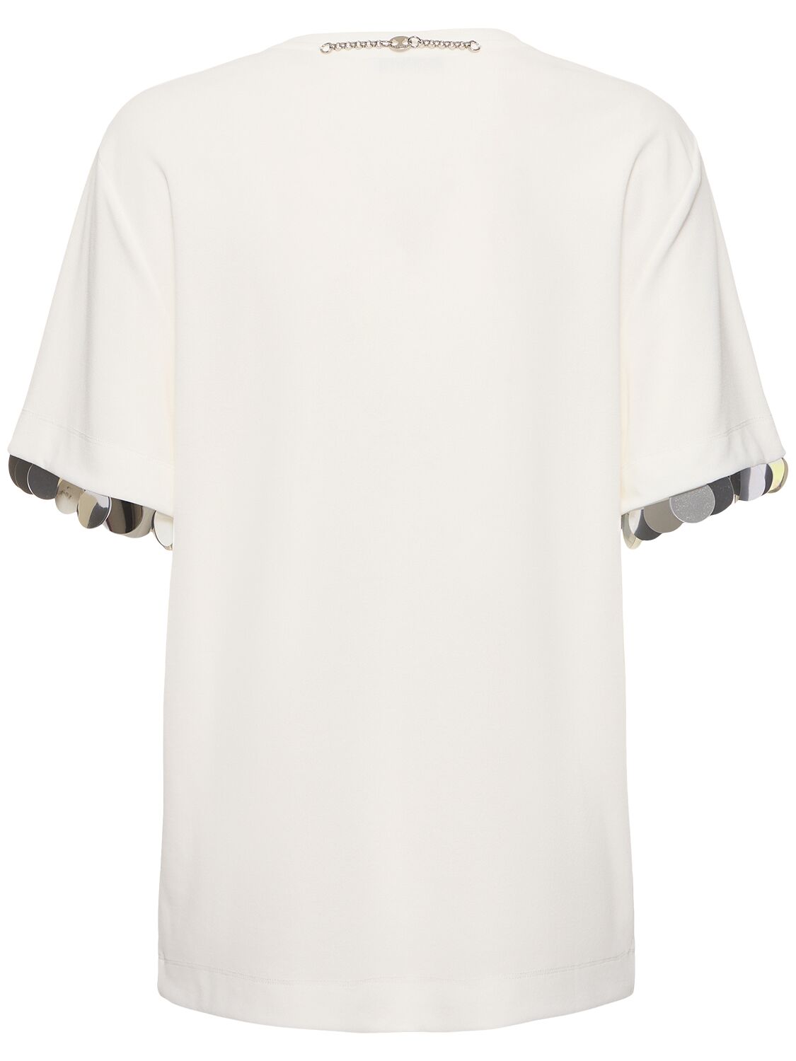 Shop Rabanne Jersey Crepe Embellished T-shirt In White