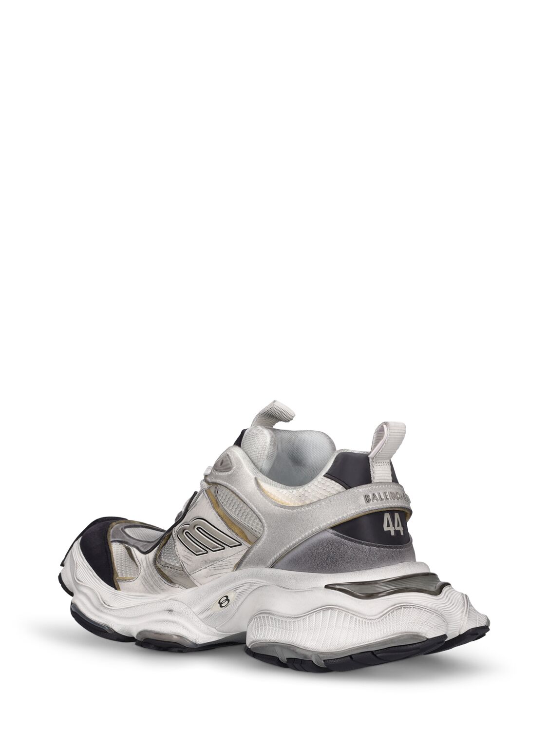 Shop Balenciaga 5cm Cargo Mesh Sneakers In White,grey