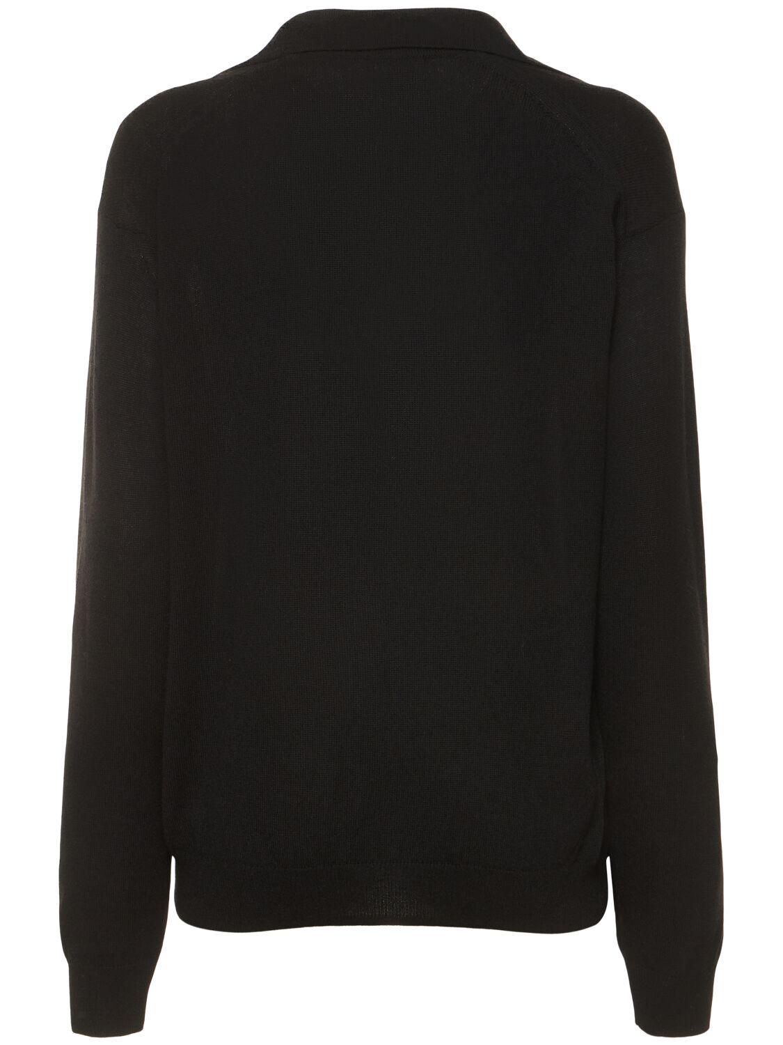 Shop Auralee Fine Cashmere & Silk Knit Polo Sweater In Black