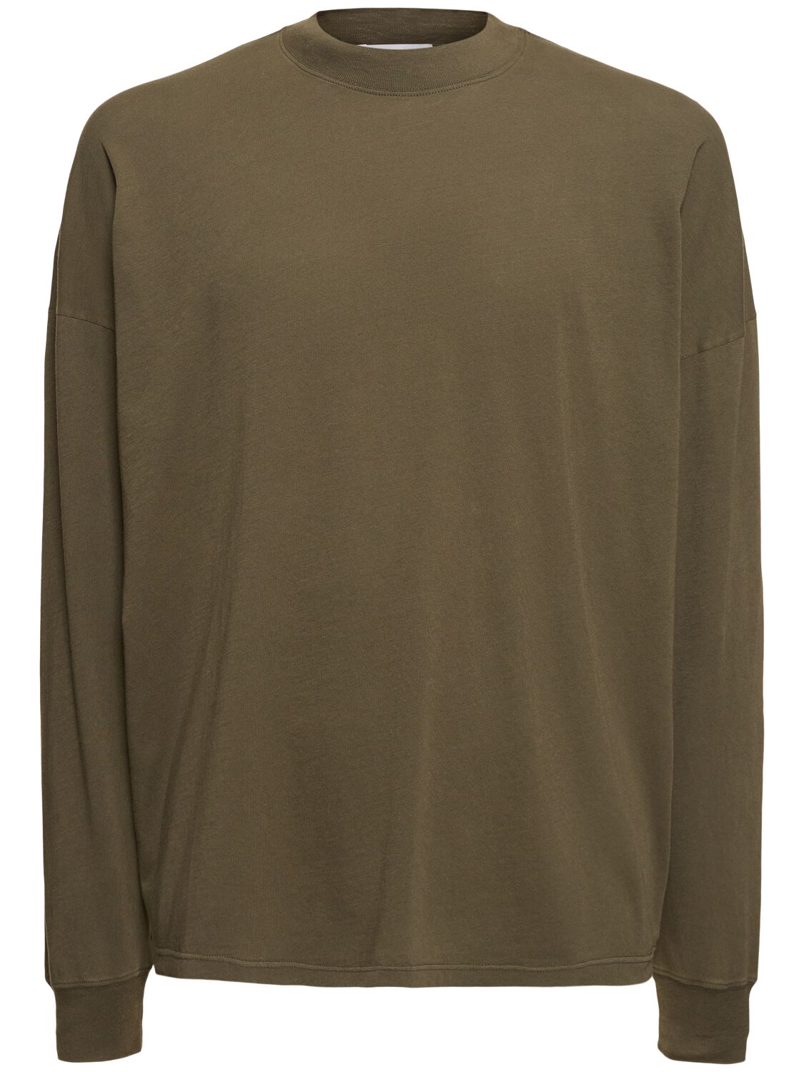 The Row Dolino Cotton Long Sleeve T-shirt In Khaki