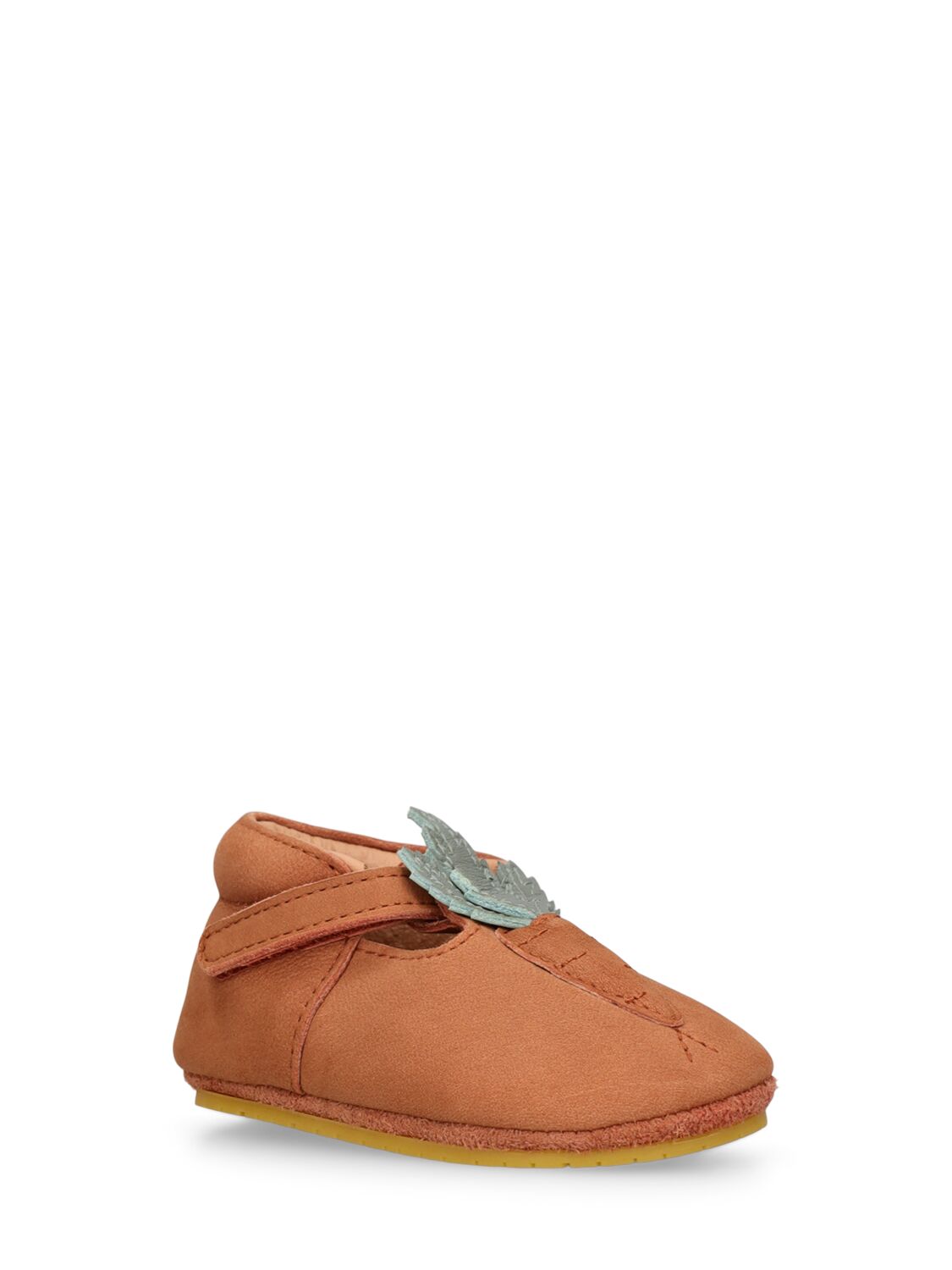 Shop Donsje Carrot Leather Pre-walker Shoes In Brown