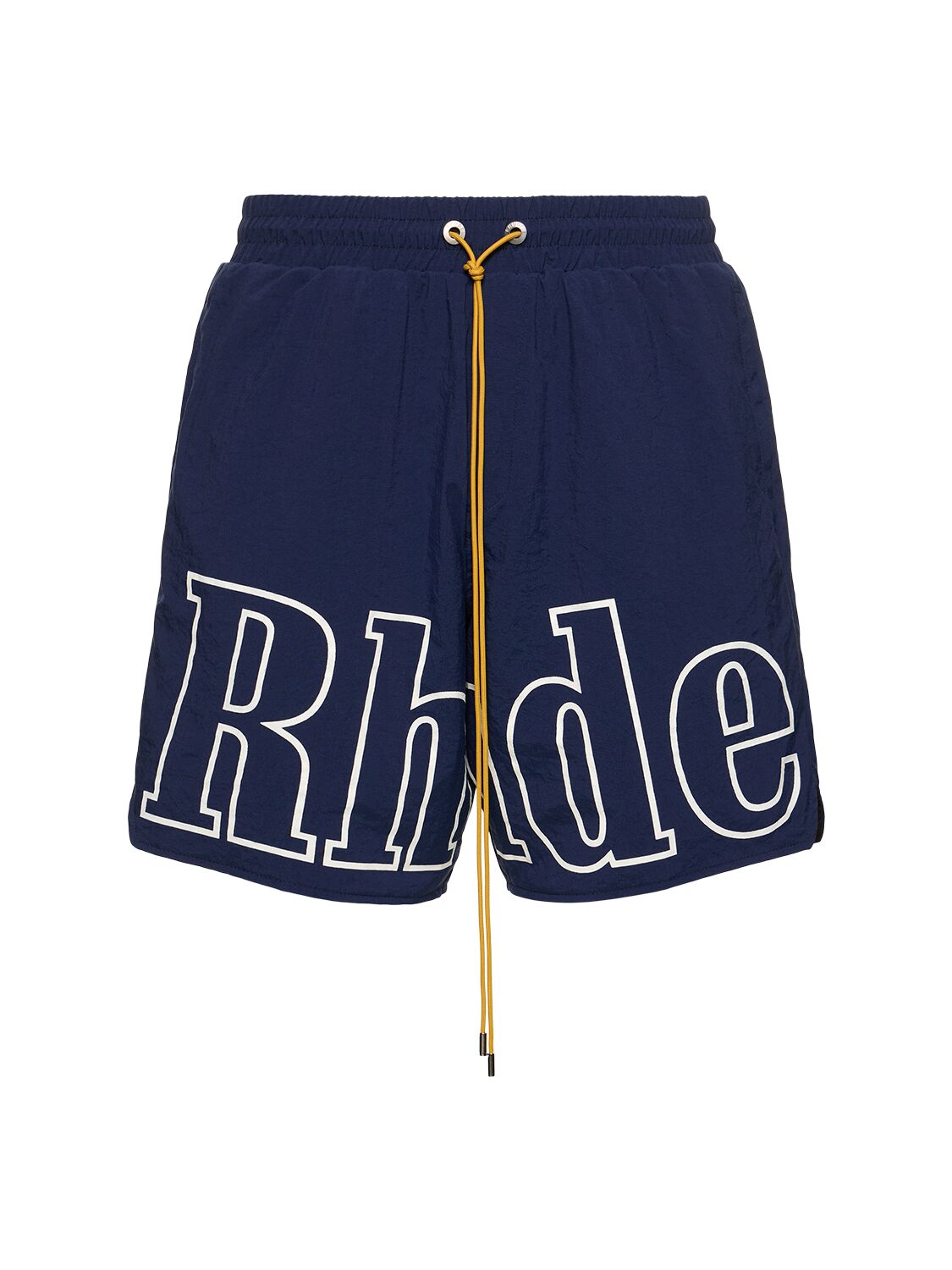 Shop Rhude Logo Track Shorts In Navy