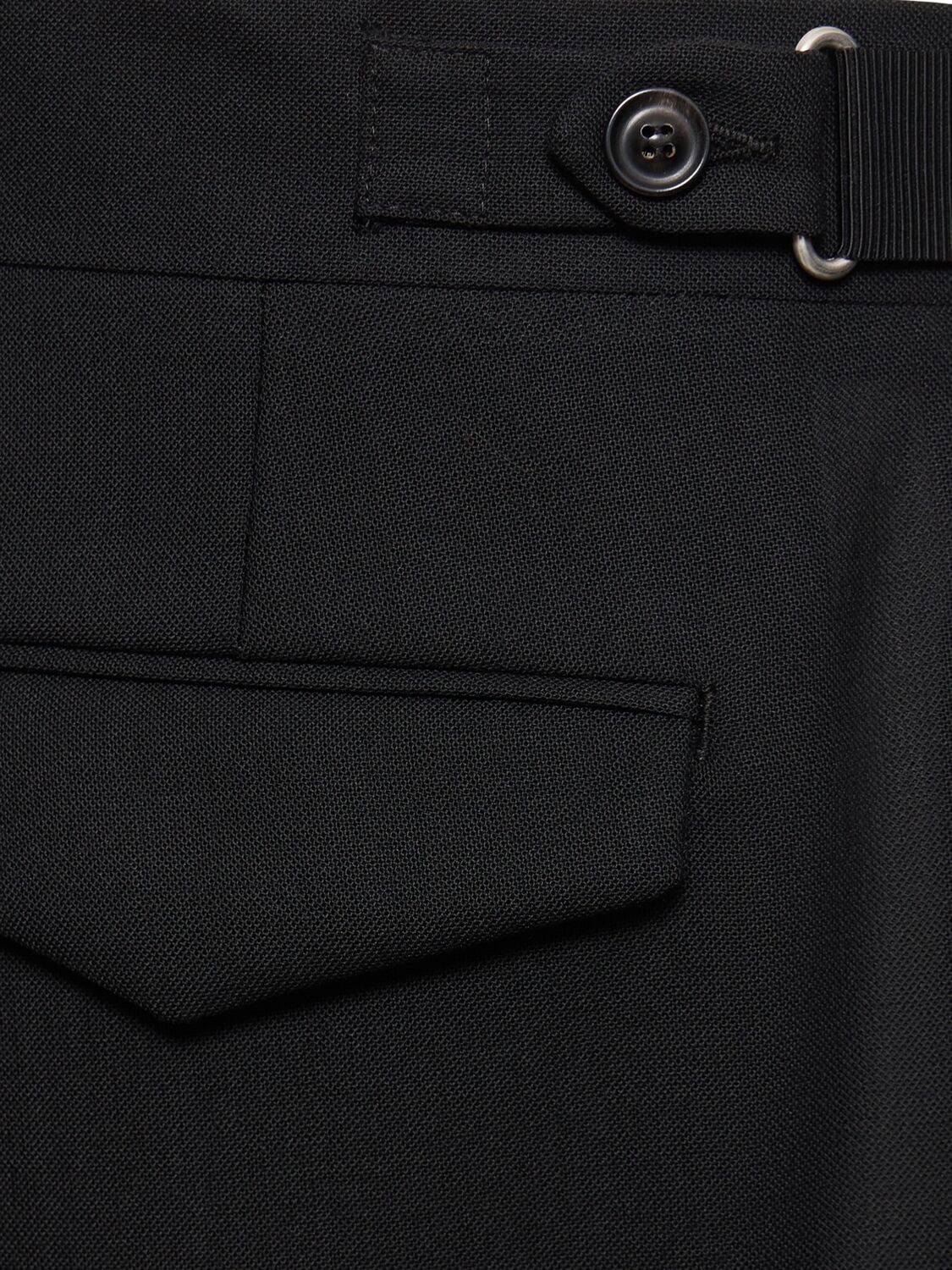 Shop Lardini Wool Cargo Pants In Black