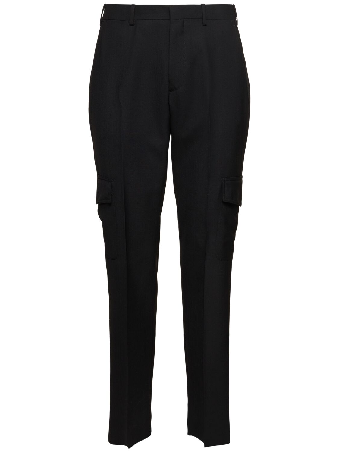 Lardini Wool Cargo Pants In Black