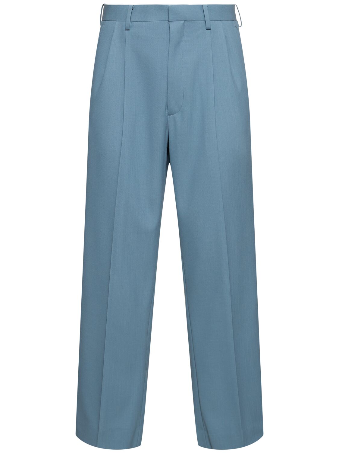 Auralee Wool Two-pleat Pants In Blue