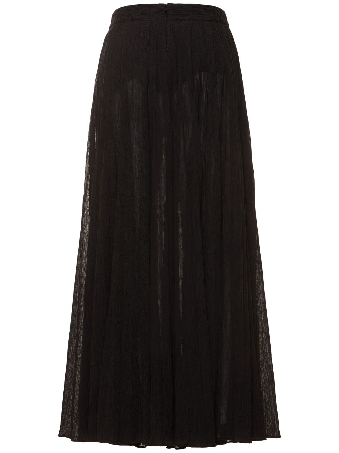 TOTÊME CRINKLED PLISSÉ COTTON BLEND LONG SKIRT 