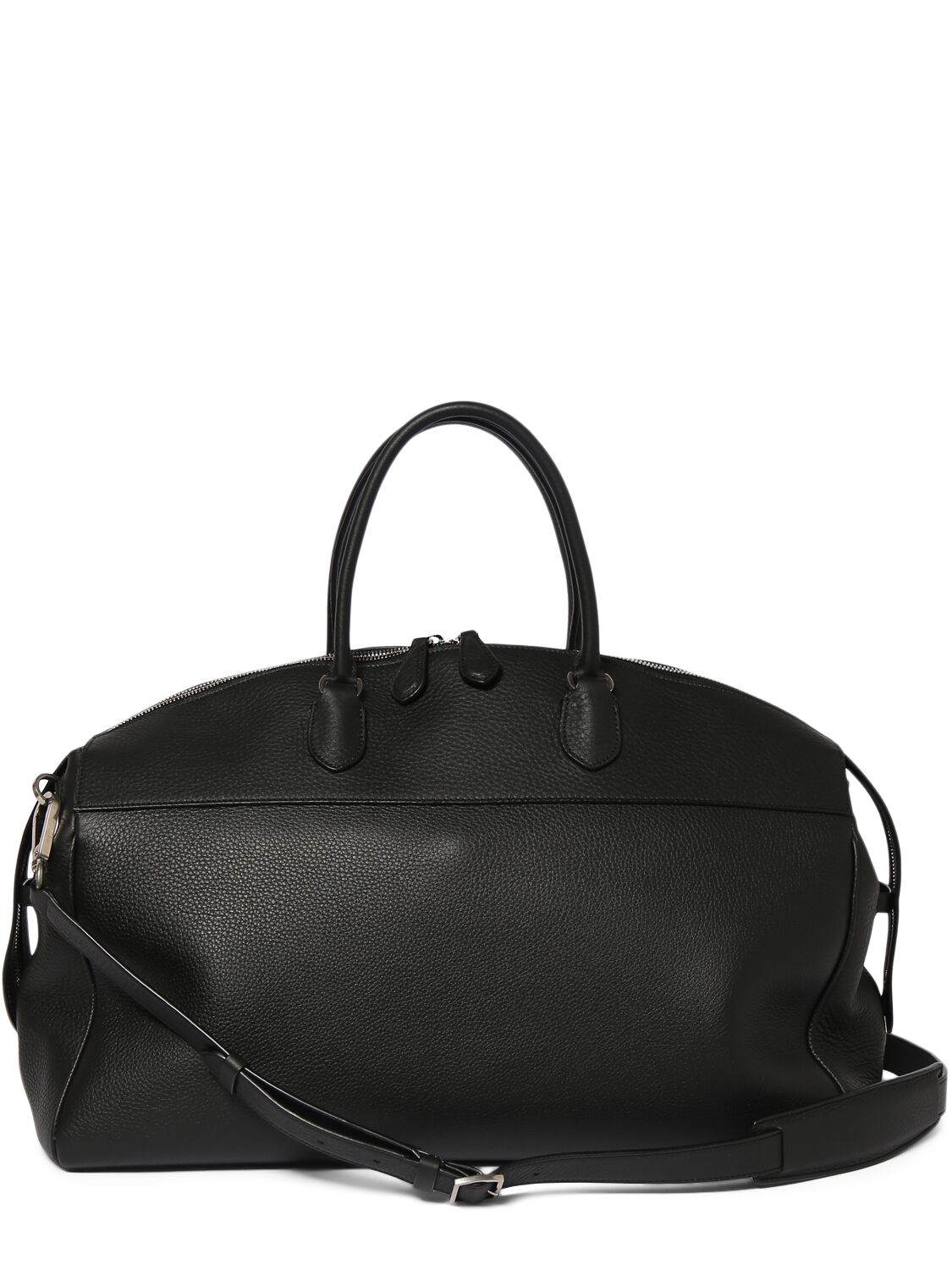 The Row George Leather Duffle Bag In Black Ans