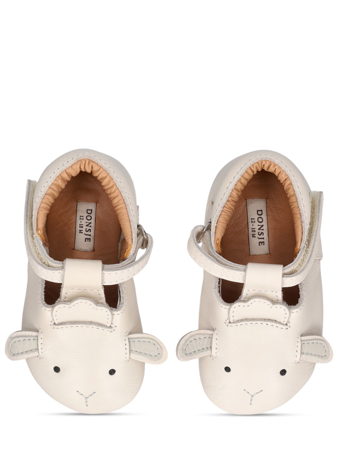 Shop Donsje Lammy Leather Pre-walker Shoes In Off White