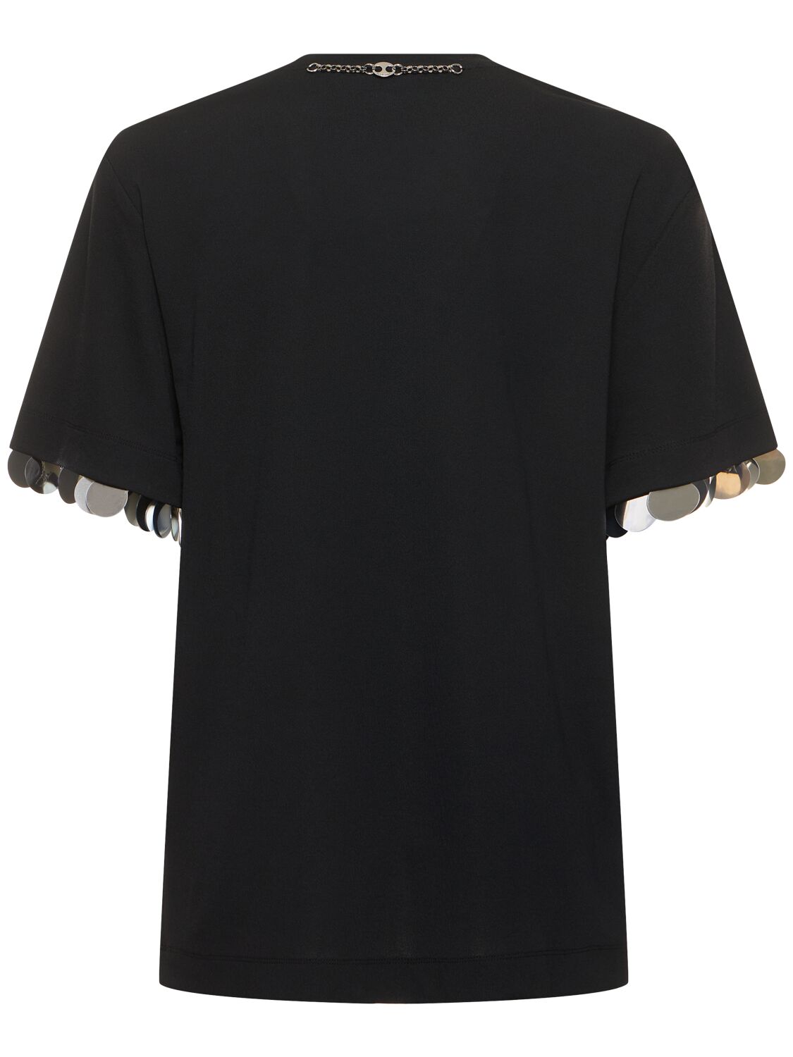 Shop Rabanne Jersey Crepe Embellished T-shirt In Black