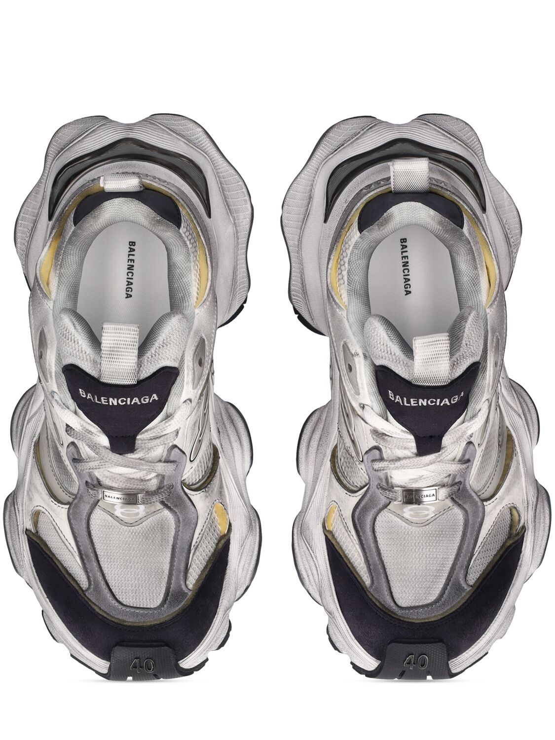 Shop Balenciaga 50mm Cargo Nylon & Mesh Sneakers In White,grey
