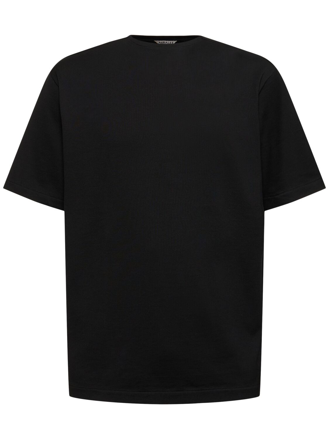 Auralee Cotton Knit T-shirt In Black