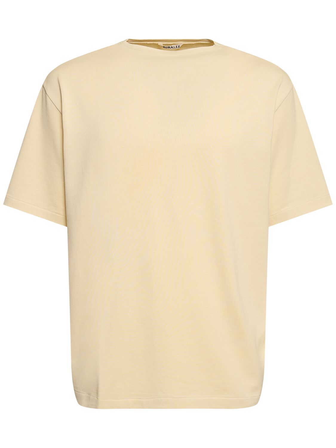 Auralee Cotton Knit T-shirt In Light Yellow
