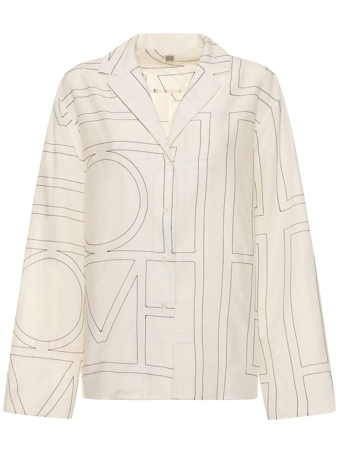 Image of Monogram Cotton Blend Pajama Shirt