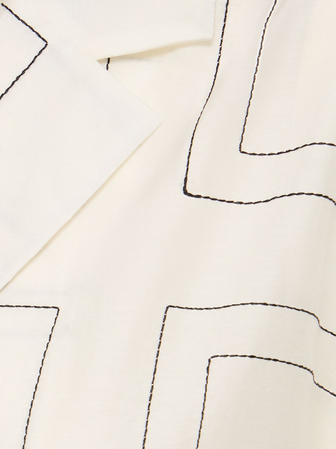 Shop Totême Monogram Cotton Blend Pajama Shirt In White/black