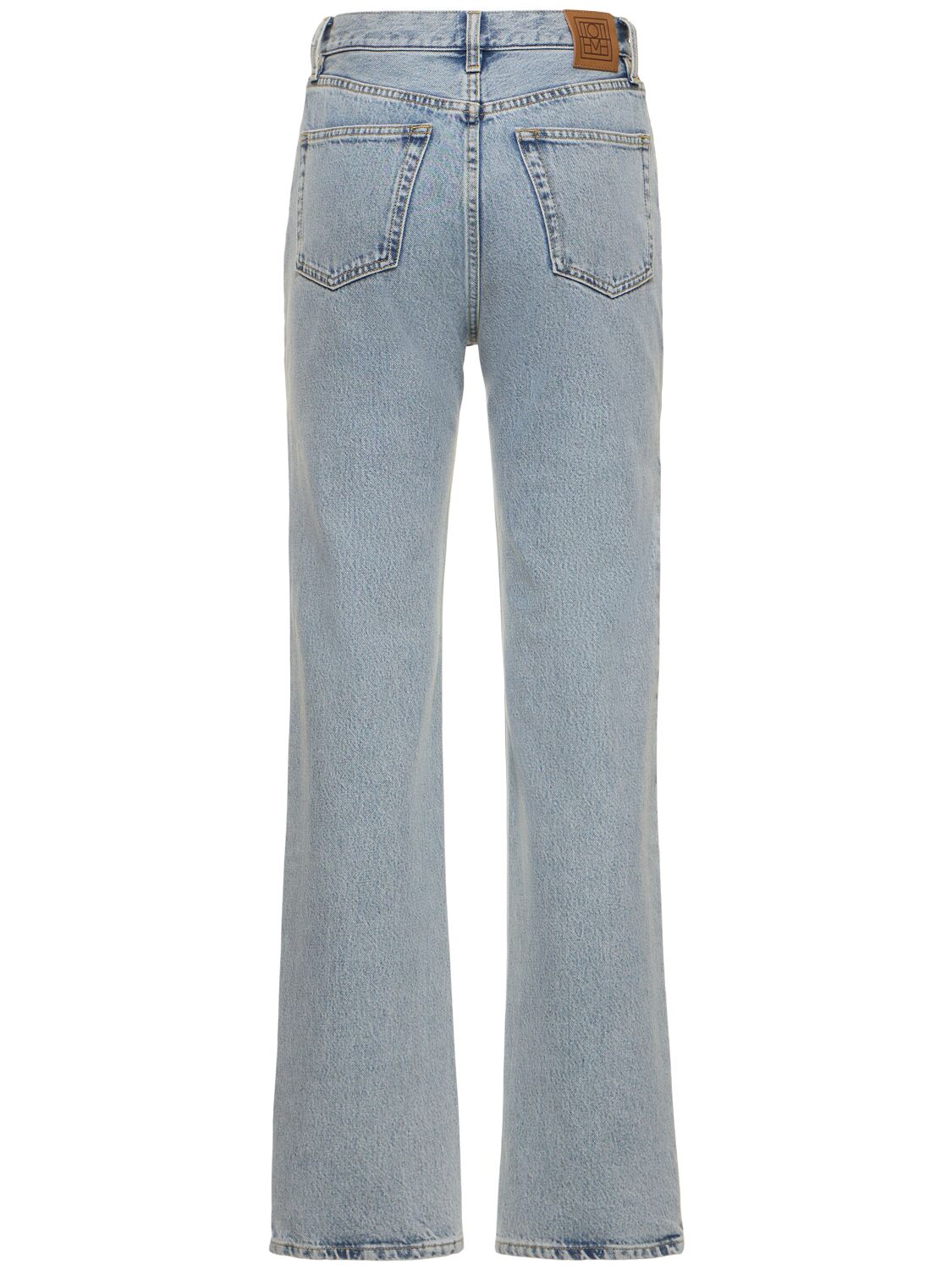 Shop Totême Classic Organic Denim Straight Jeans In Blue