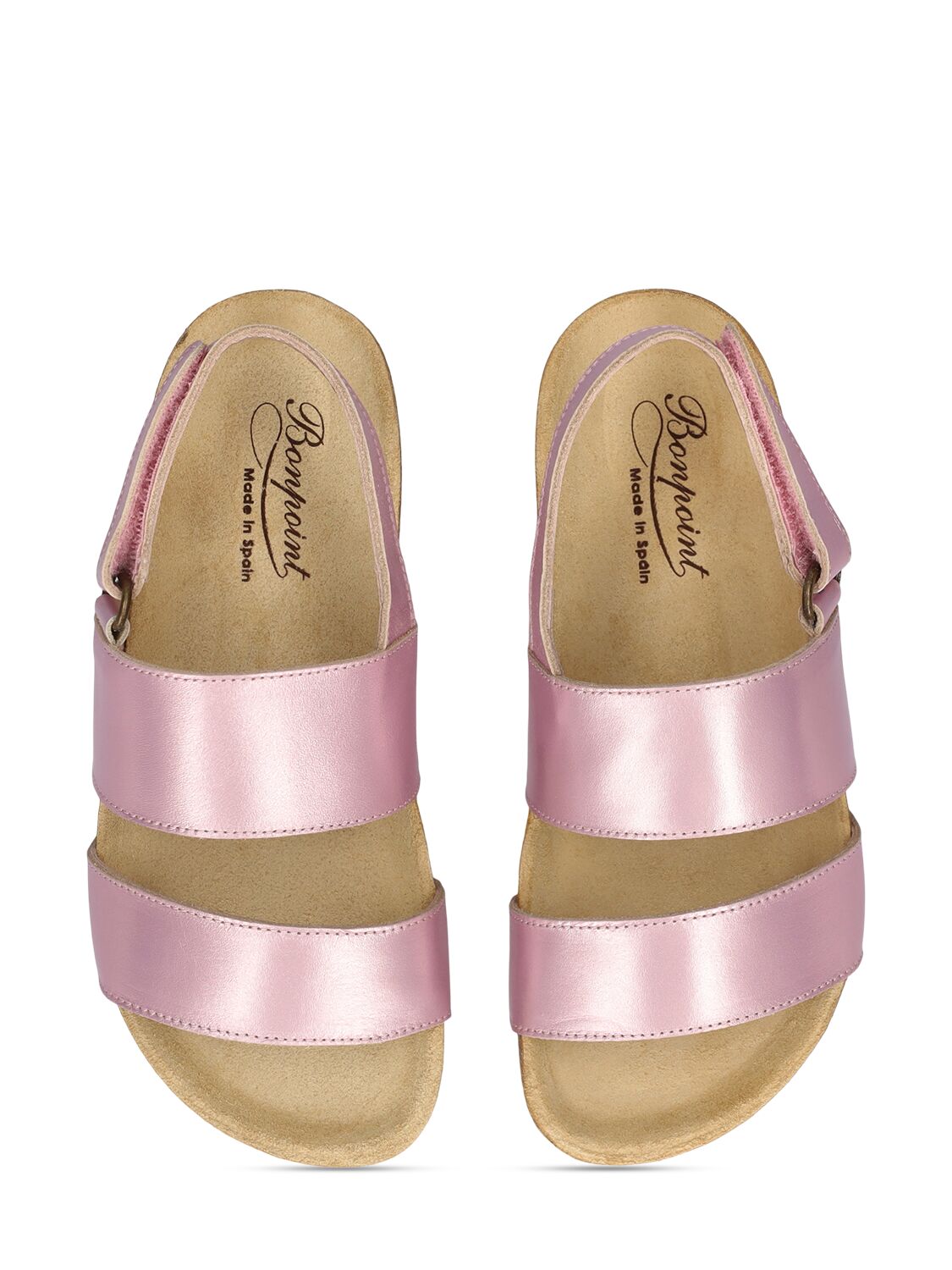 Shop Bonpoint Leather Sandals In Pink