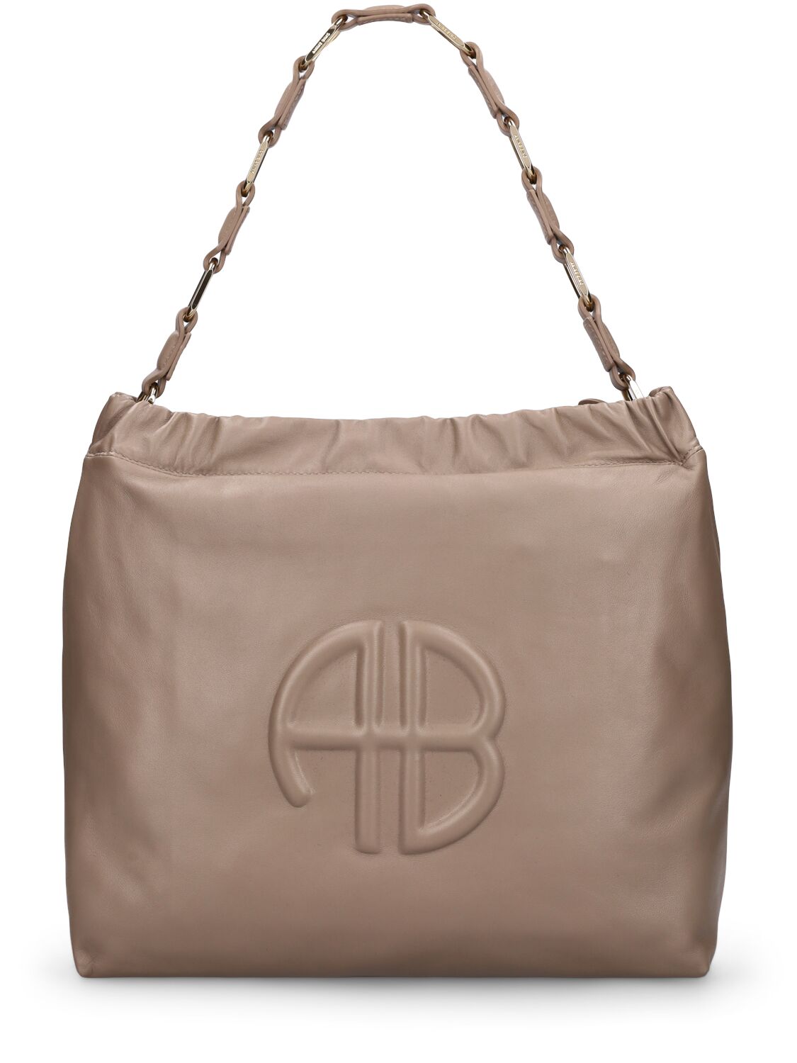 Anine Bing Kate Leather Shoulder Bag In Taupe