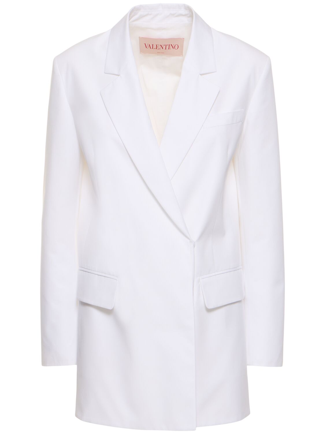 Valentino Single Breast Cotton Jacket In White