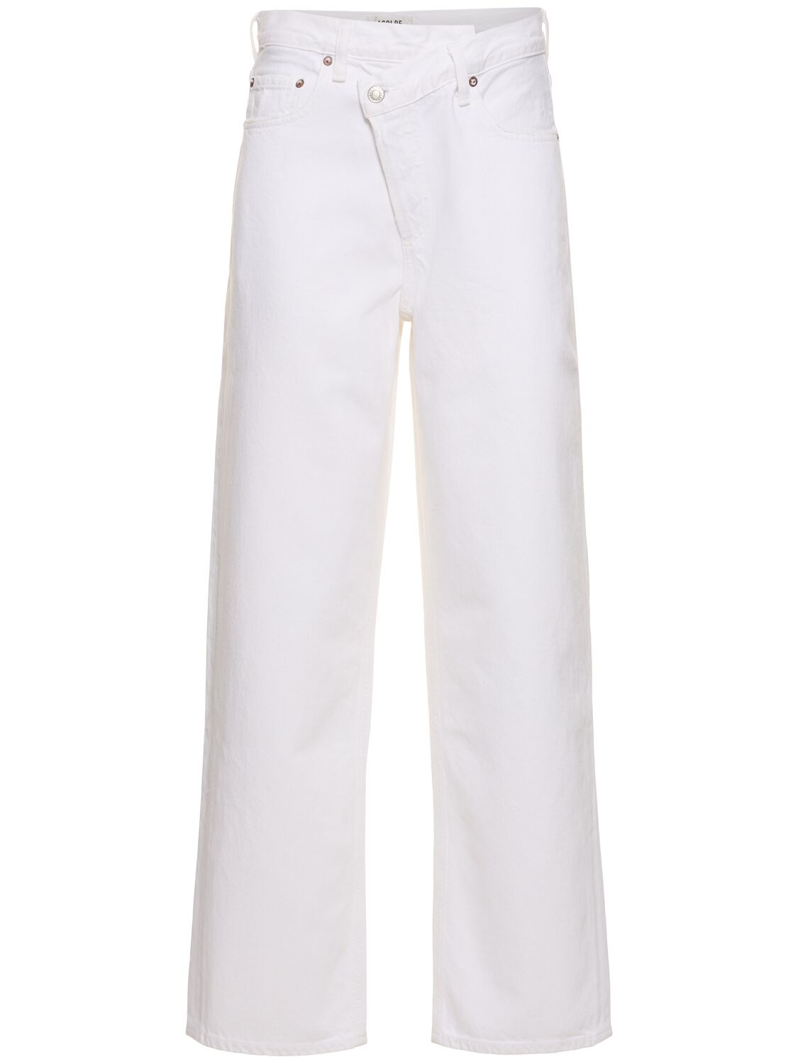 Image of Criss Cross Cotton Straight Jeans