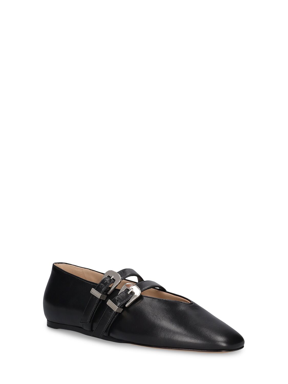 Shop Le Monde Beryl 10mm Claudia Leather Ballerina Flats In Black
