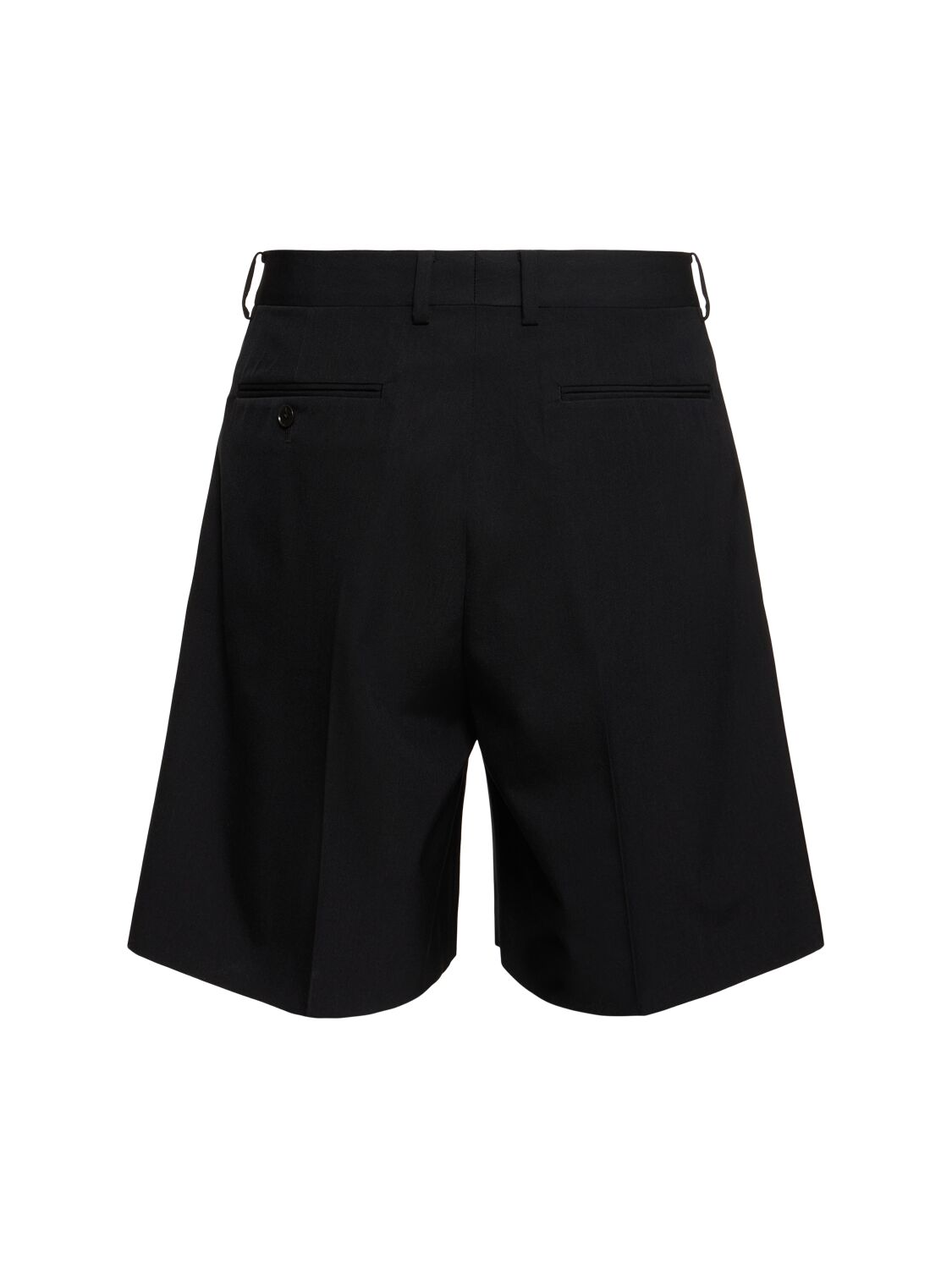 Shop Auralee Wool Gabardine Wide Shorts In Black
