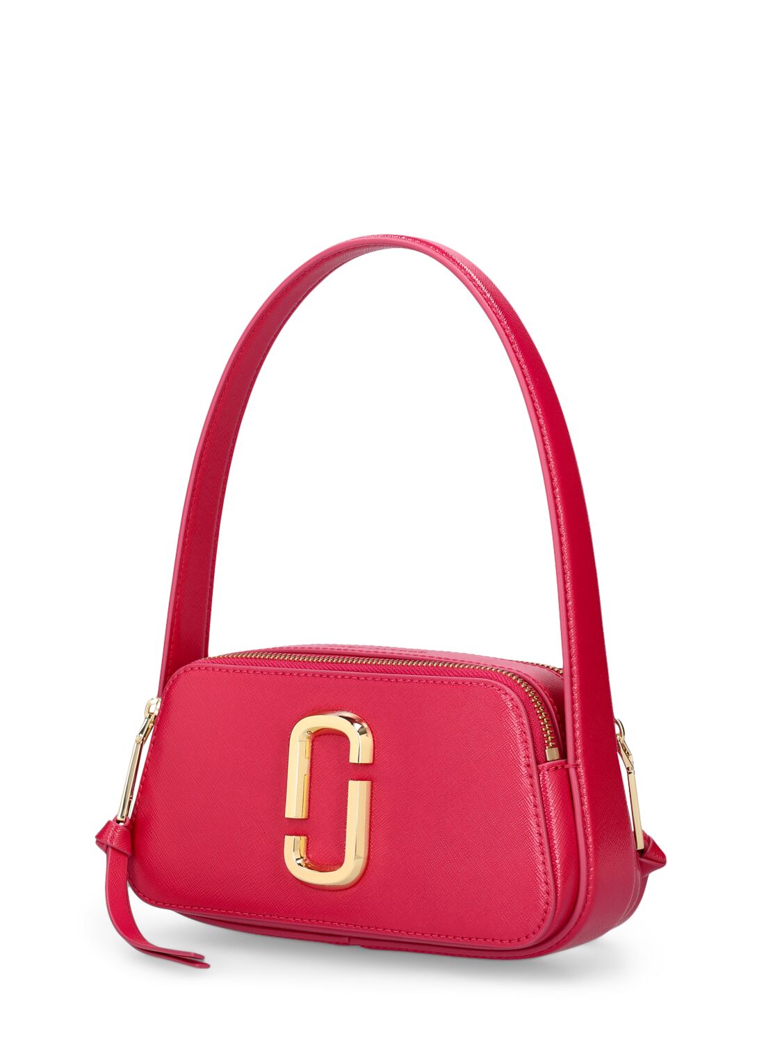 Shop Marc Jacobs The Slingshot Leather Shoulder Bag In Lipstick Pink