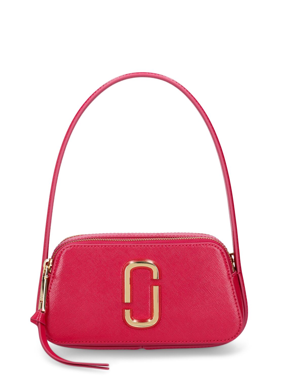 Shop Marc Jacobs The Slingshot Leather Shoulder Bag In Lipstick Pink