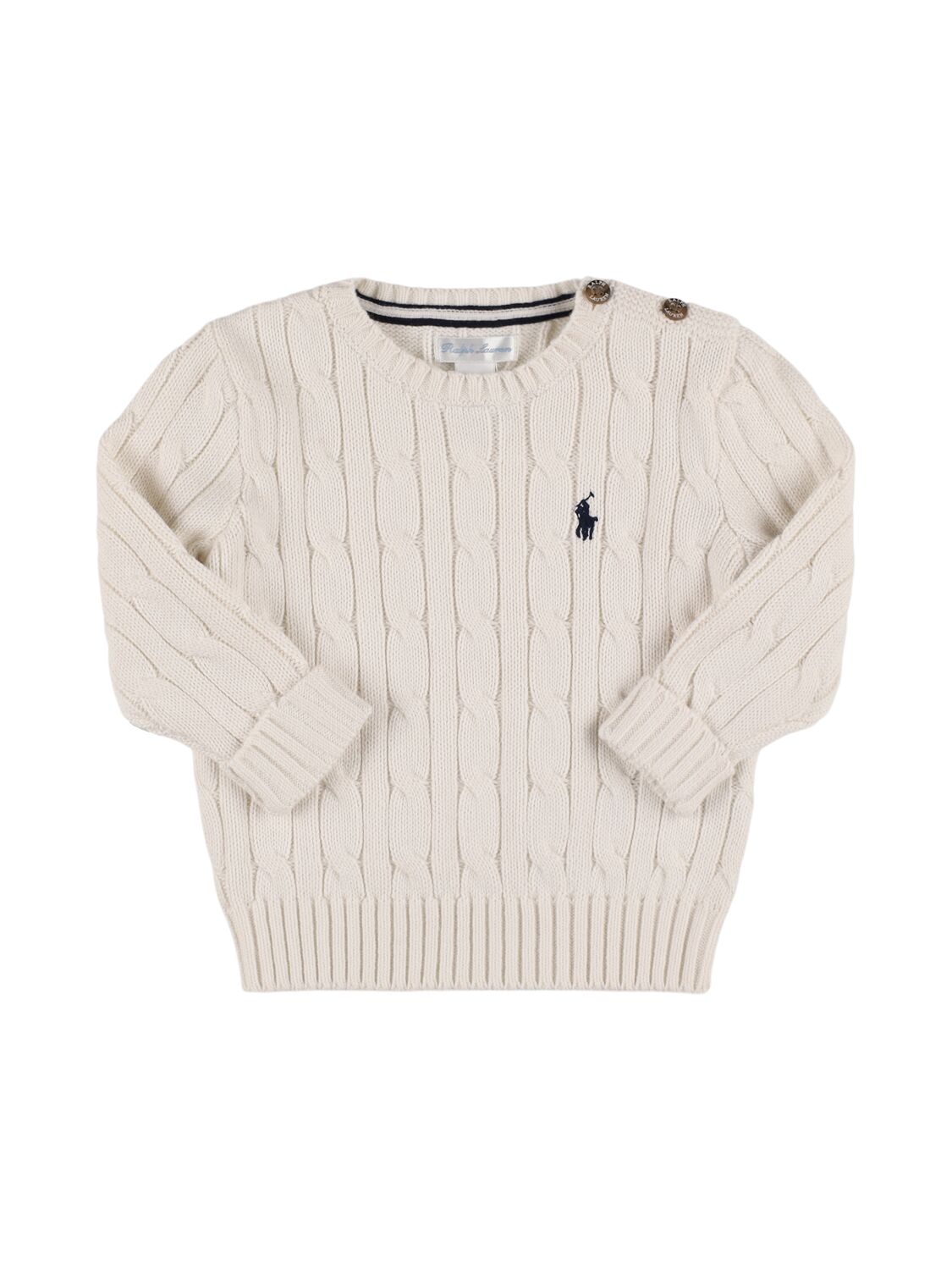 Ralph Lauren Babies' Cotton Knit Sweater In Gray