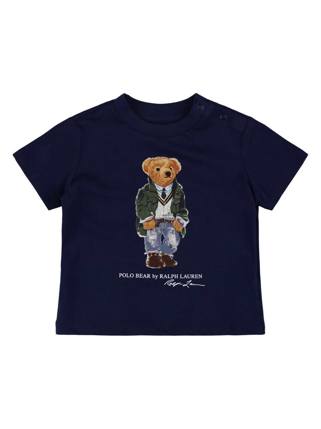 Ralph Lauren Kids' Printed Cotton Jersey T-shirt In Blue