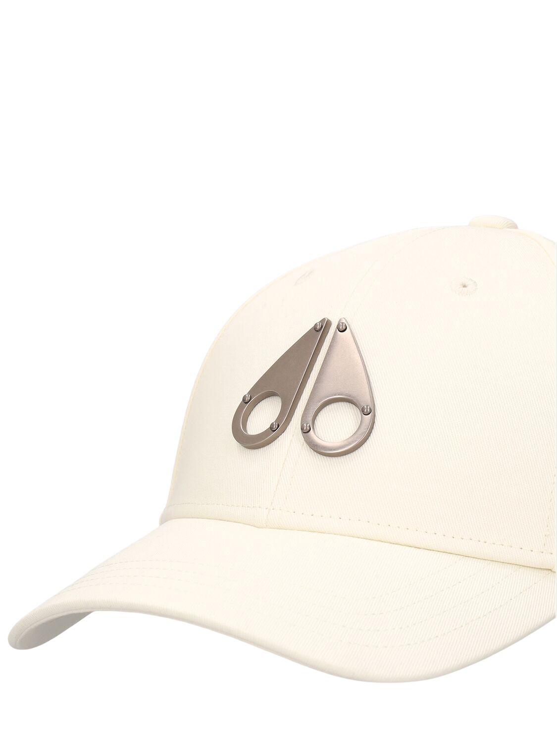Shop Moose Knuckles Logo Cotton Baseball Cap In White