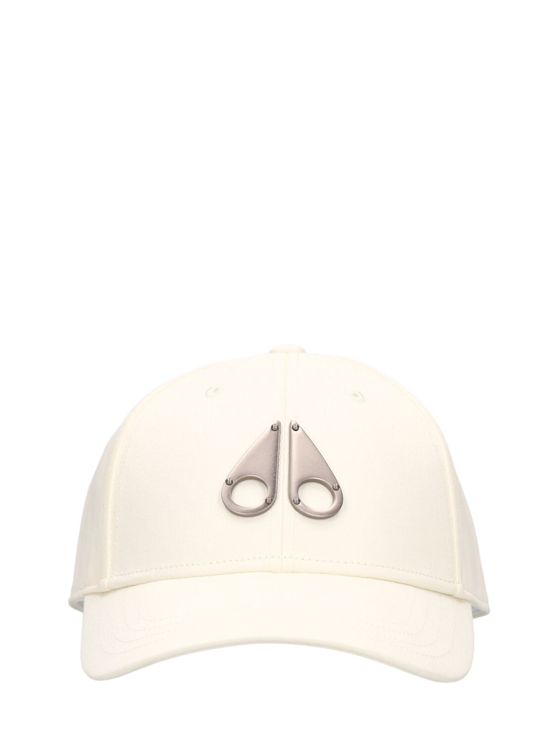 Moose Knuckles Logo Cotton Baseball Cap In White