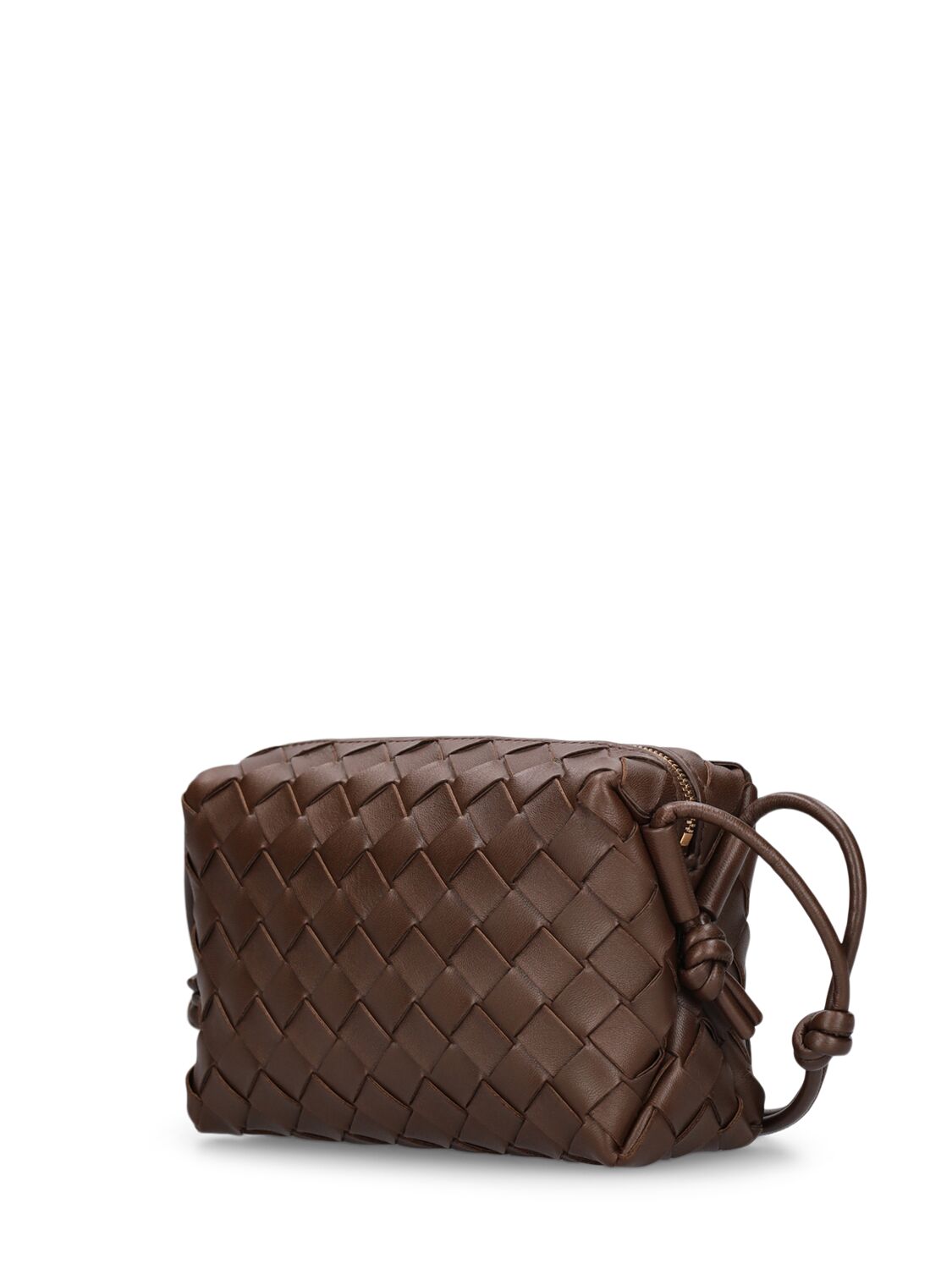Shop Bottega Veneta Mini Loop Leather Camera Bag In Light Brown