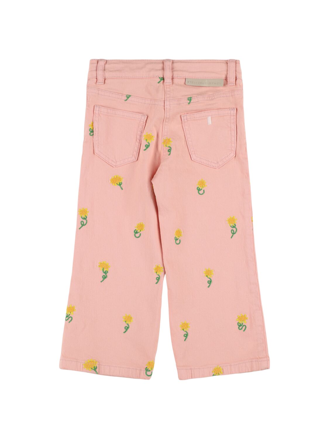 Shop Stella Mccartney Embroidered Cotton Pants In Pink