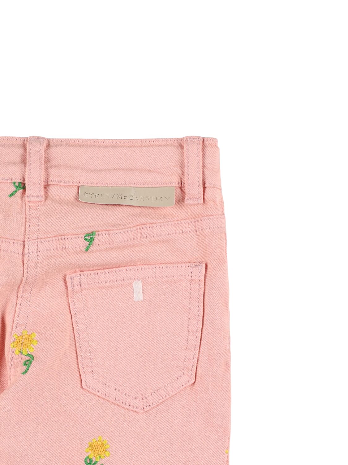 Shop Stella Mccartney Embroidered Cotton Pants In Pink