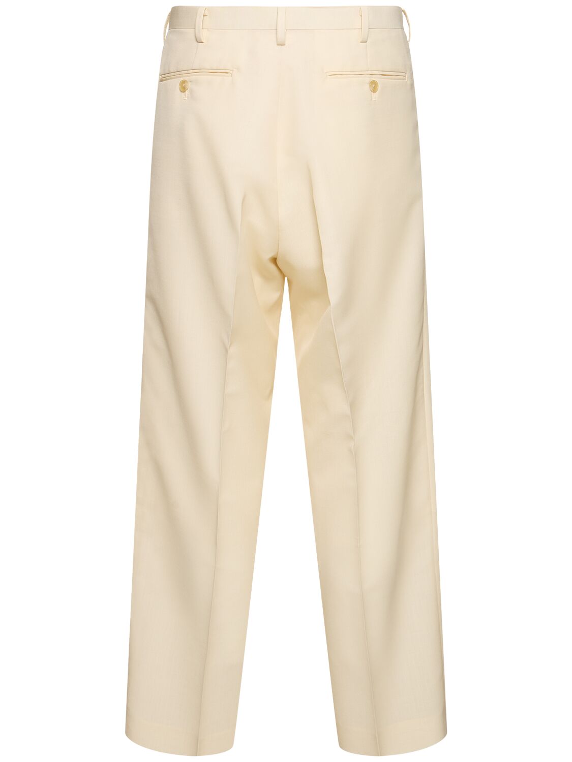 Shop Auralee Tropical Wool & Mohair Wide Pants In Ivory