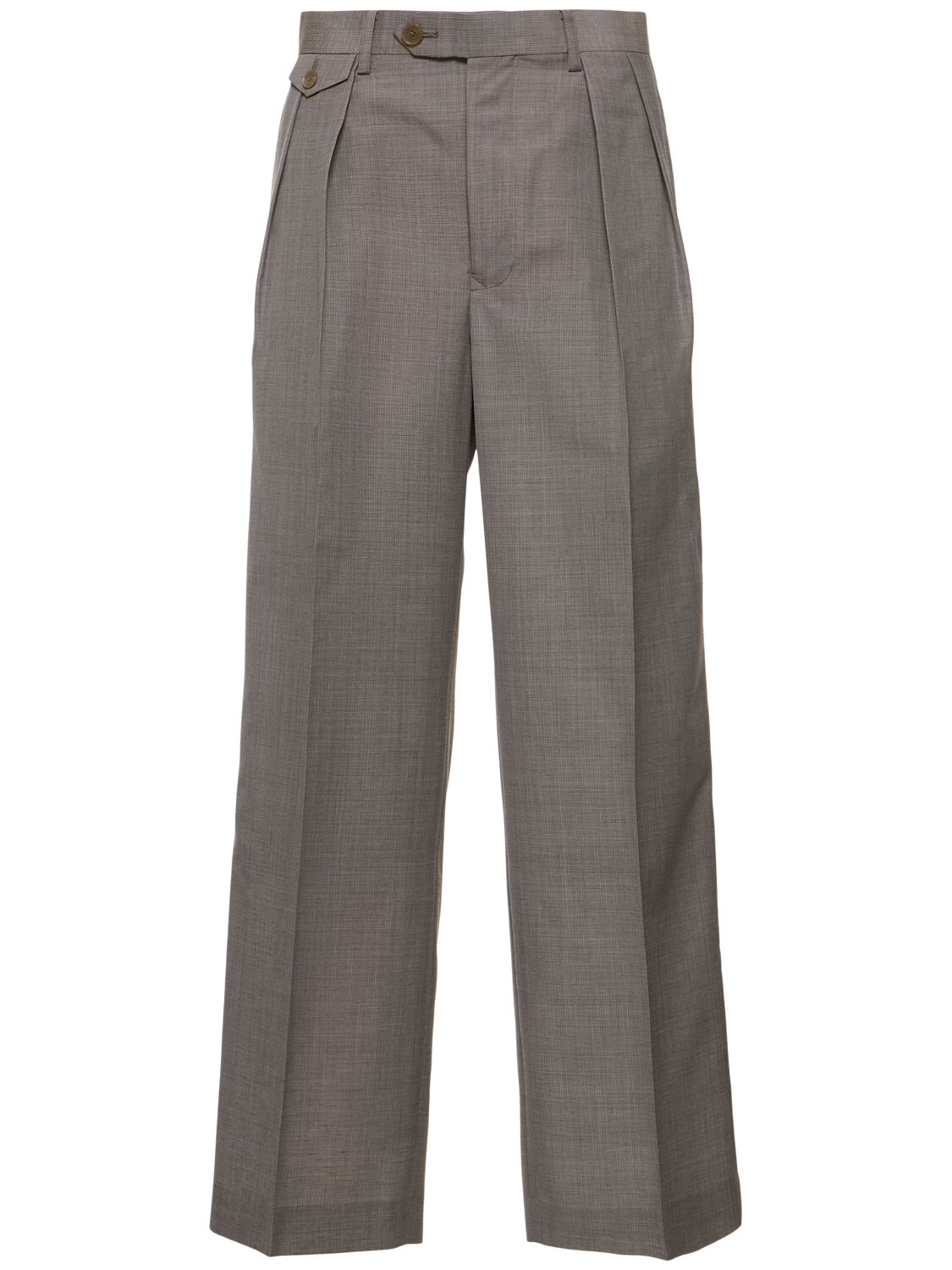 Auralee Tropical Wool & Mohair Trousers In Grey